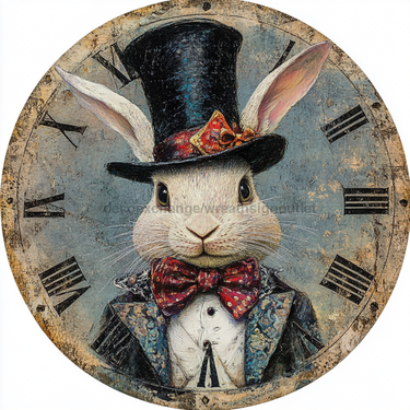 Easter Sign, Bunny in Top Hat,, DCO-12635, Sign For Wreath, 10